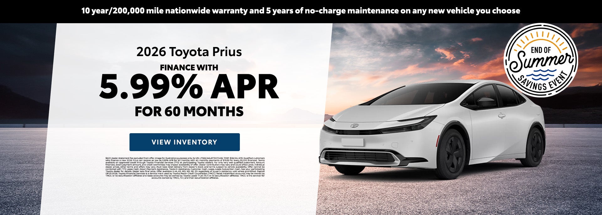Finance 2026 Toyota Prius