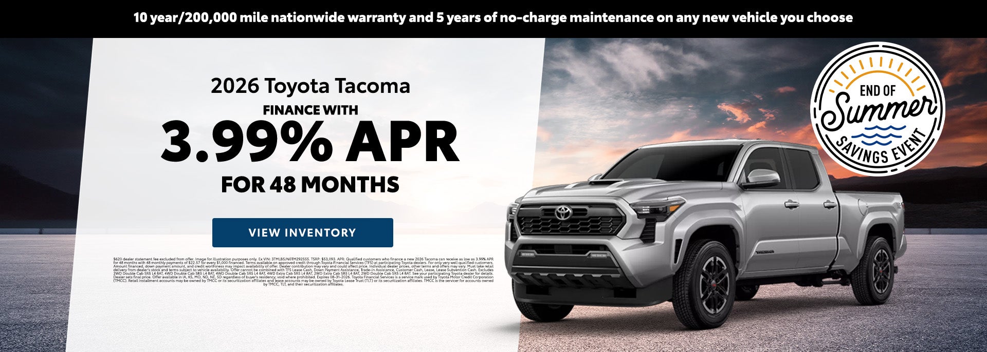 Finance 2026 Toyota Tacoma