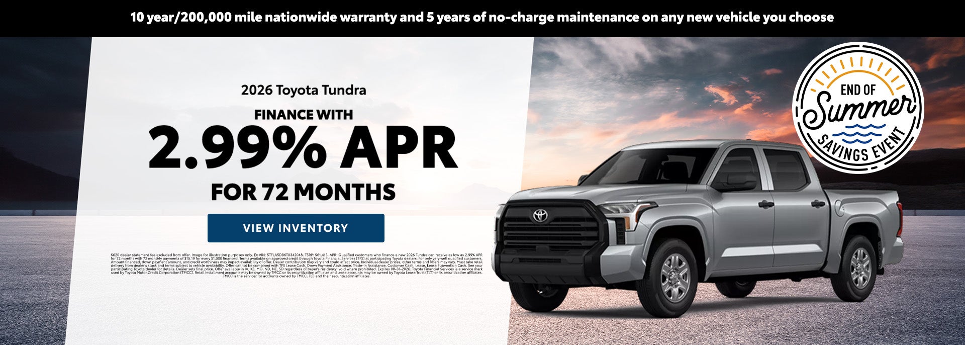 Finance 2026 Toyota Tundra