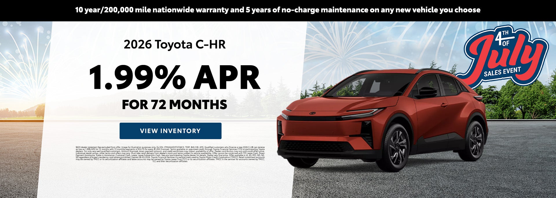 1.99% APR on 2026 Toyota C-HR