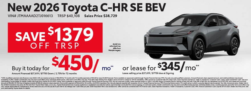 Lease a new C-HR SE from $345/mo
