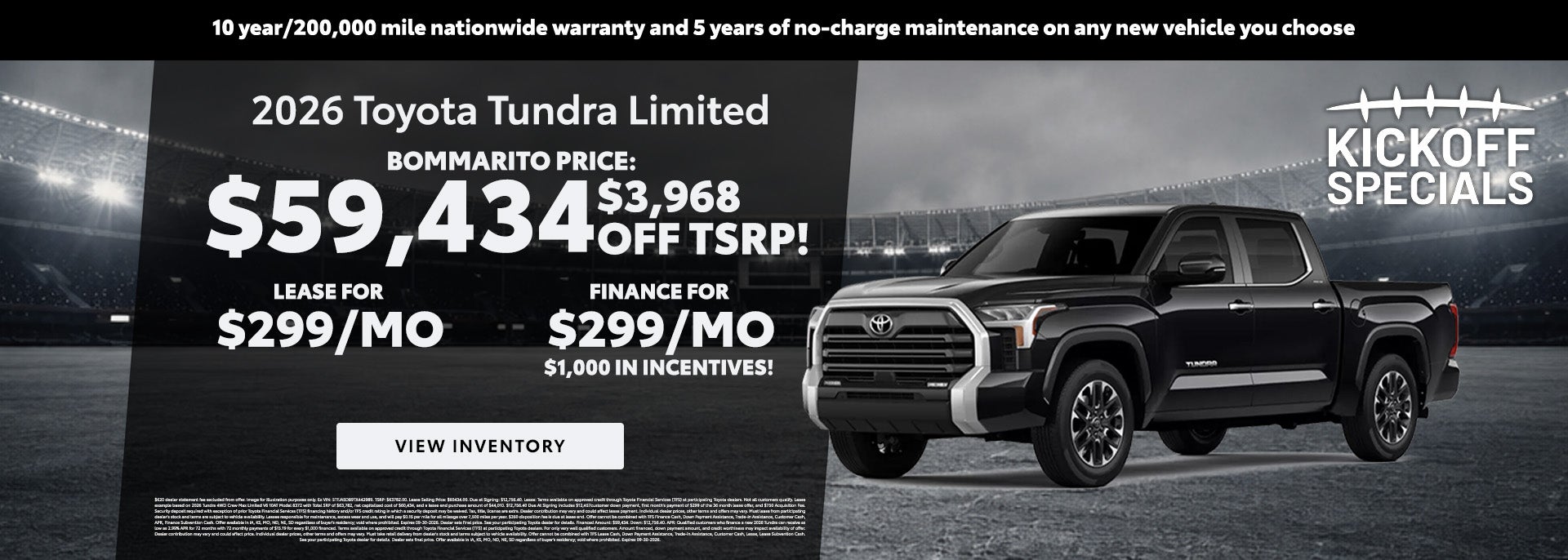 2026 Toyota Tundra Limited deals at Bommarito Toyota