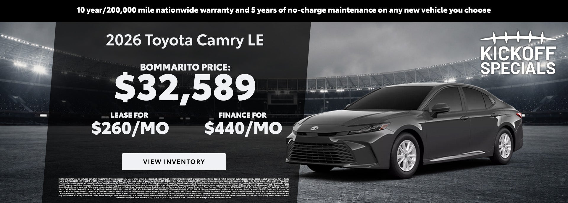 2026 Toyota Camry LE lease & finance deals at Bommarito